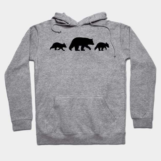 Grizzly Bear Family Silhouettes | Mama Bear with Cubs Hoodie by Coffee Squirrel